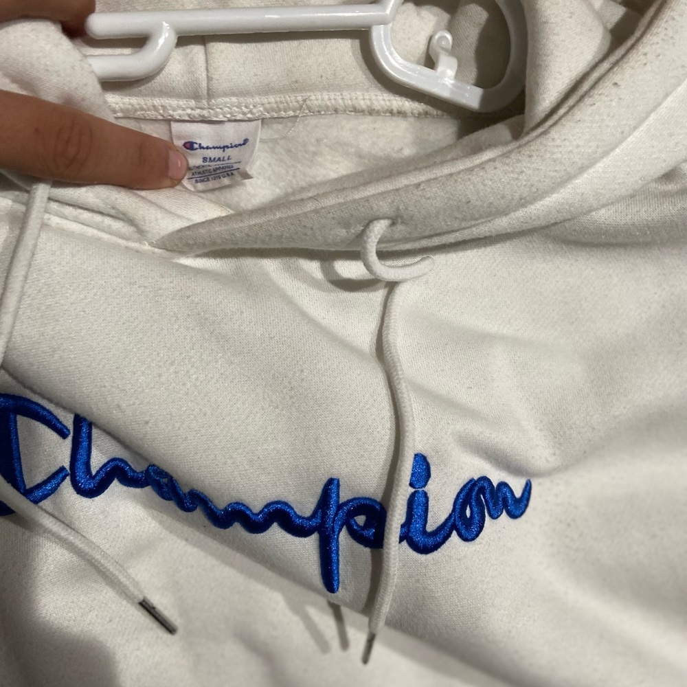 Champion white logo hoodie
